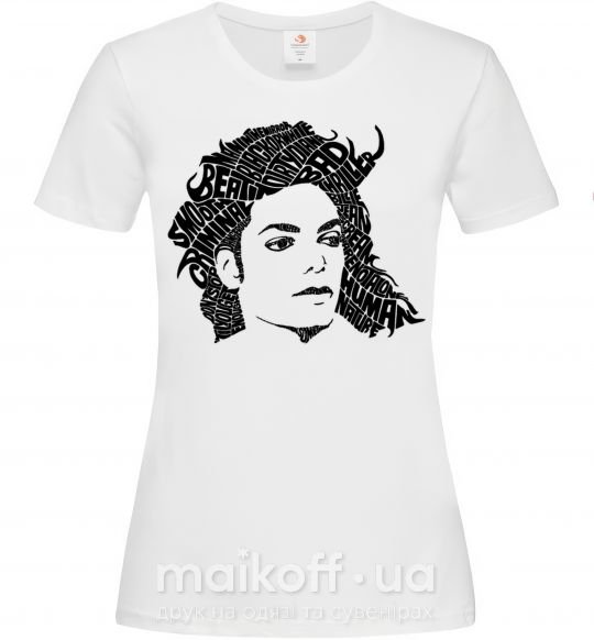 Женская футболка Michael Jackson's face Белый фото