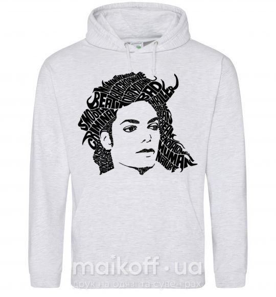 Жіноча толстовка (худі) Michael Jackson's face Сірий меланж фото