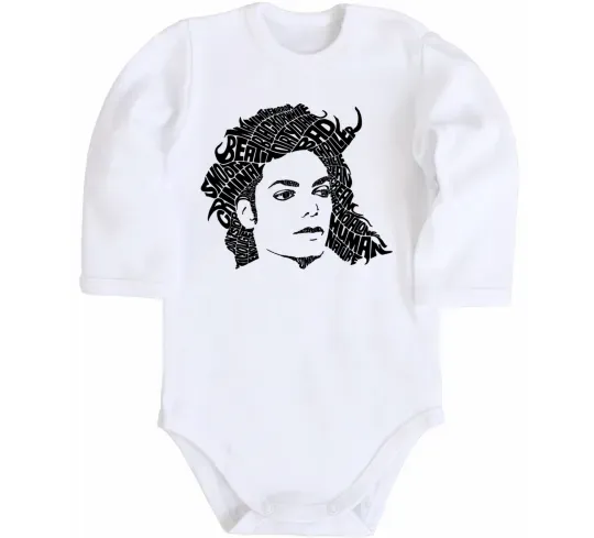 Дитячий бодік Michael Jackson's face Білий фото