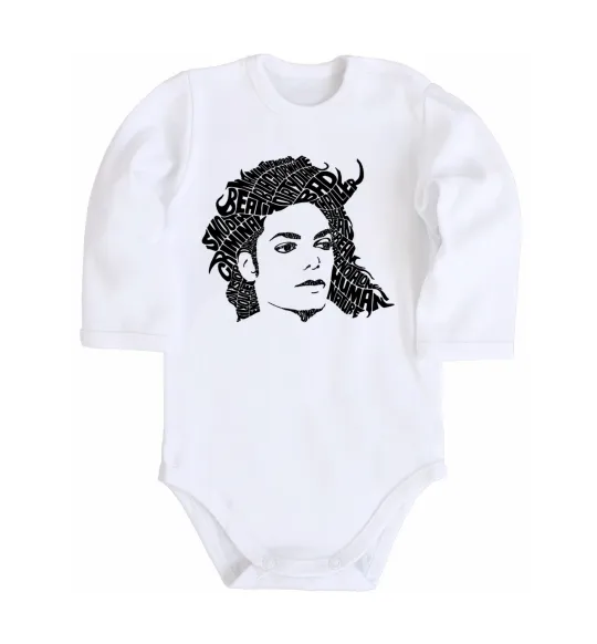 Детский боди Michael Jackson's face Белый фото