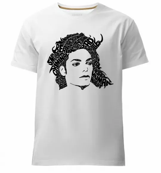 Мужская премиум футболка Michael Jackson's face Белый фото