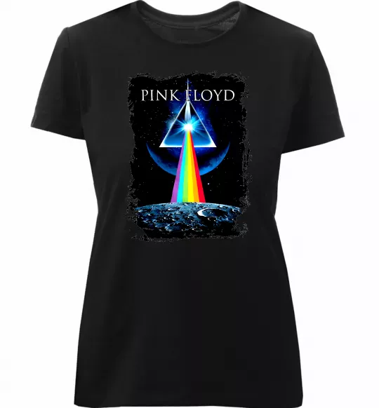 Женская премиум футболка Minimal Pink Floyd Черный фото