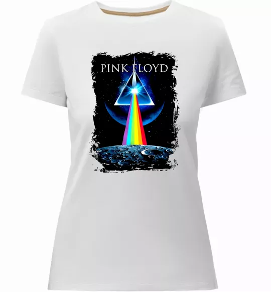 Женская премиум футболка Minimal Pink Floyd Белый фото