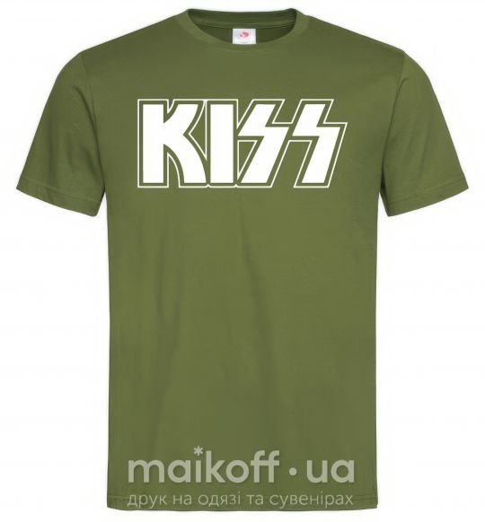 Мужская футболка Kiss logo Оливковый фото