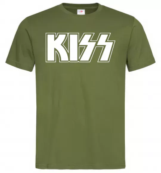 Мужская футболка Kiss logo Оливковый фото