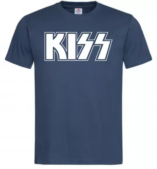 Мужская футболка Kiss logo Темно-синий фото