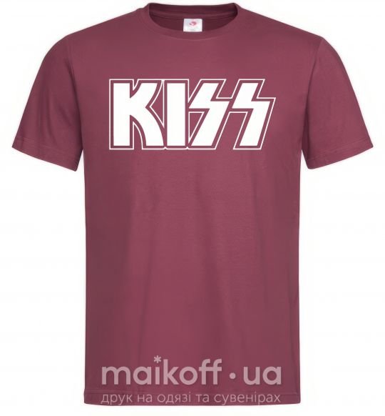 Мужская футболка Kiss logo Бордовый фото