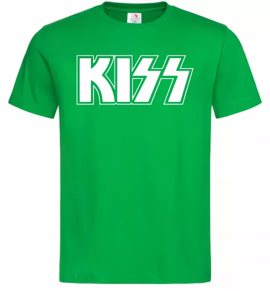 Мужская футболка Kiss logo Зеленый фото
