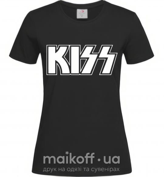 Жіноча футболка Kiss logo Чорний фото