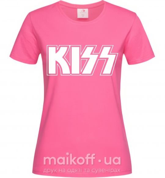 Женская футболка Kiss logo Ярко-розовый фото