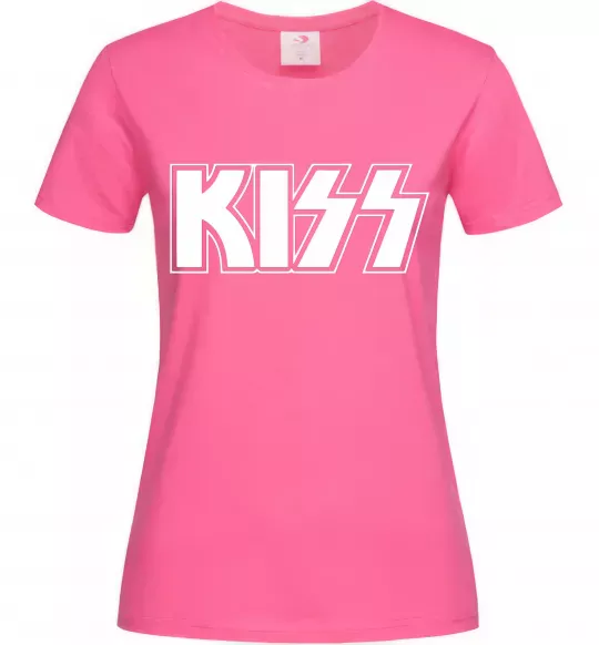 Женская футболка Kiss logo Ярко-розовый фото