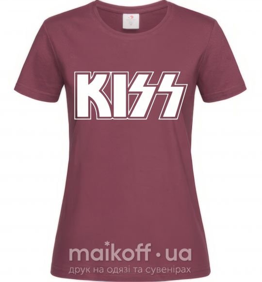 Жіноча футболка Kiss logo Бордовий фото