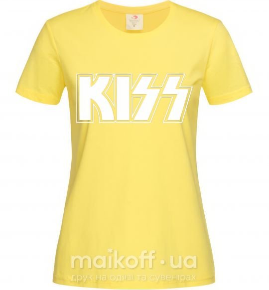 Женская футболка Kiss logo Лимонный фото