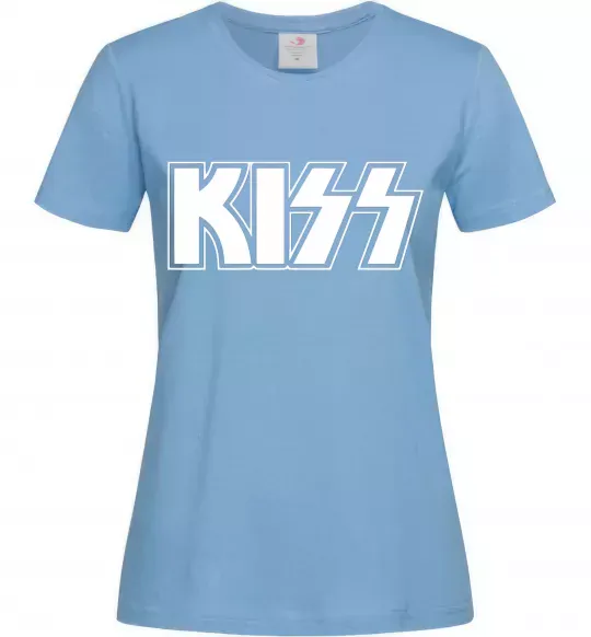 Женская футболка Kiss logo Голубой фото