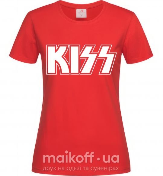 Женская футболка Kiss logo Красный фото