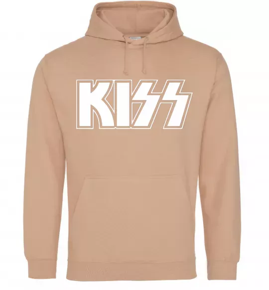 Чоловіча толстовка (худі) Kiss logo Пісочний фото