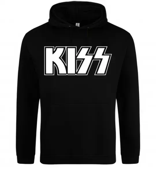 Женская толстовка (худи) Kiss logo Черный фото