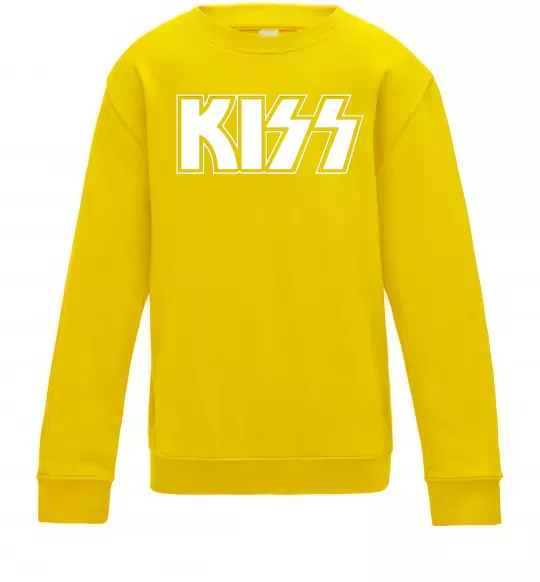 Дитячий світшот Kiss logo Сонячно жовтий фото