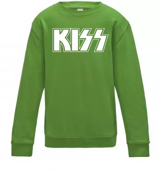 Дитячий світшот Kiss logo Лаймовий фото