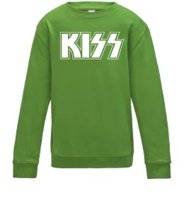 Детский Свитшот Kiss logo Лаймовый фото