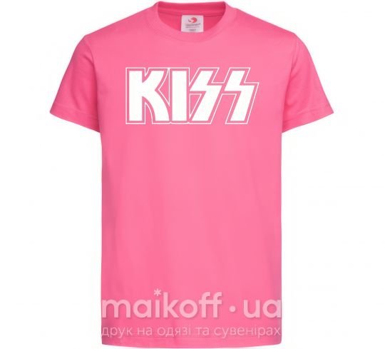 Детская футболка Kiss logo Ярко-розовый фото