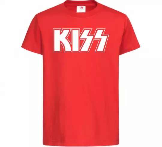 Детская футболка Kiss logo Красный фото