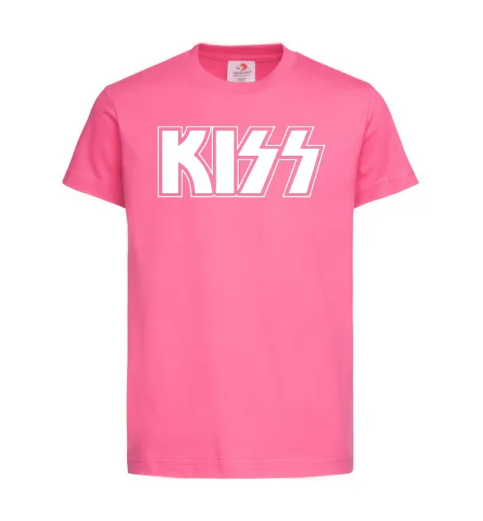 Детская футболка Kiss logo Ярко-розовый фото