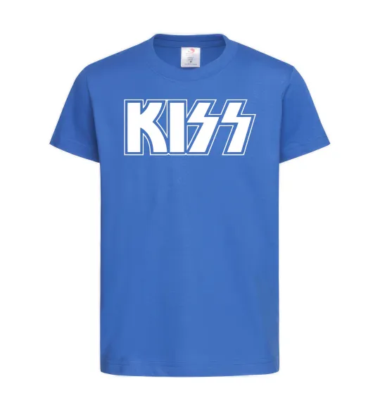 Детская футболка Kiss logo Ярко-синий фото