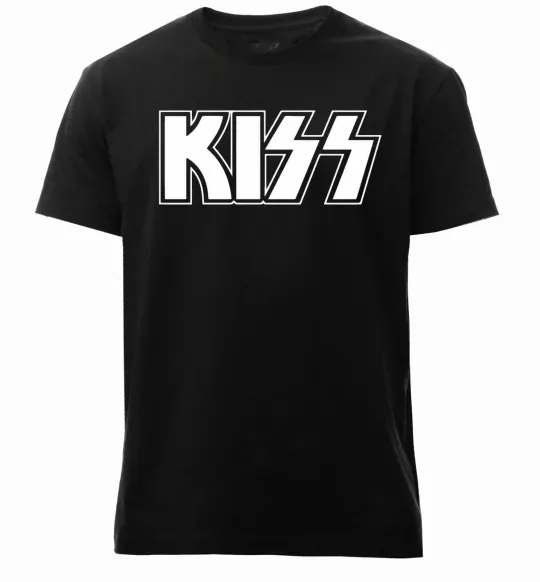 Чоловіча преміум футболка Kiss logo Чорний фото