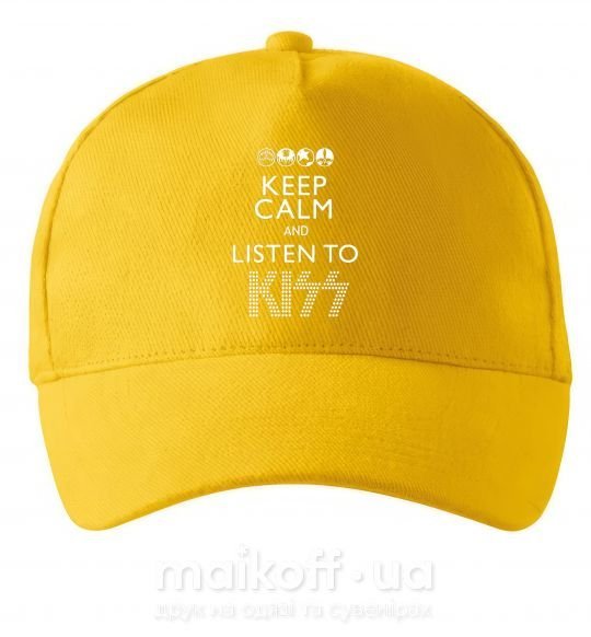 Кепка Keep calm and listen to Kiss Сонячно жовтий фото