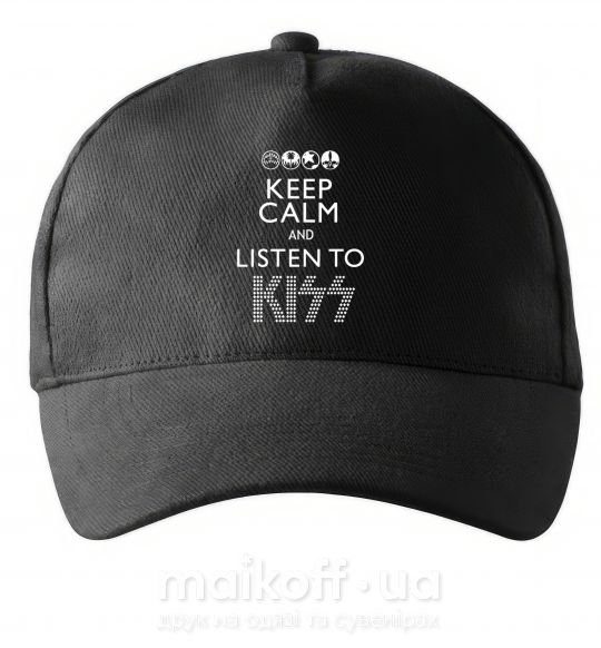 Кепка Keep calm and listen to Kiss Чорний фото