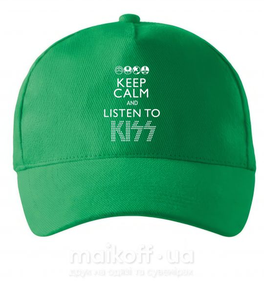 Кепка Keep calm and listen to Kiss Зелений фото