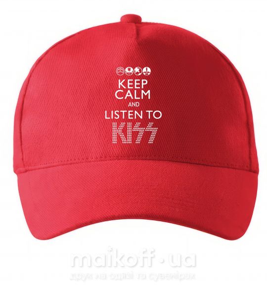 Кепка Keep calm and listen to Kiss Красный фото