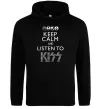 Женская толстовка (худи) Keep calm and listen to Kiss Черный фото