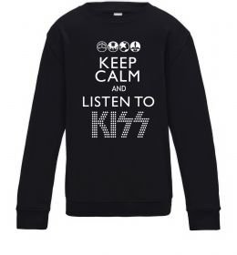 Детский Свитшот Keep calm and listen to Kiss Детский Свитшот Keep calm and listen to Kiss