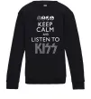 Детский Свитшот Keep calm and listen to Kiss Черный Детский Свитшот Keep calm and listen to Kiss Черный фото