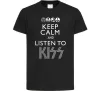 Детская футболка Keep calm and listen to Kiss Черный фото