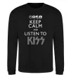 Світшот Keep calm and listen to Kiss Чорний фото