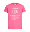 Дитяча футболка Keep calm and listen to Kiss Яскраво-рожевий Дитяча футболка Keep calm and listen to Kiss Яскраво-рожевий фото