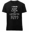 Чоловіча преміум футболка Keep calm and listen to Kiss Чорний фото