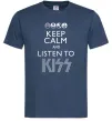 Чоловіча футболка Keep calm and listen to Kiss Темно-синій фото