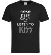 Чоловіча футболка Keep calm and listen to Kiss Чорний фото
