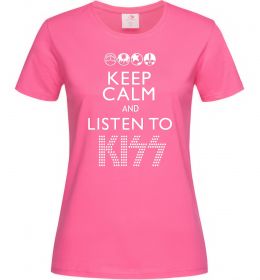 Женская футболка Keep calm and listen to Kiss Женская футболка Keep calm and listen to Kiss