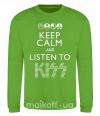 Свитшот Keep calm and listen to Kiss Лаймовый фото