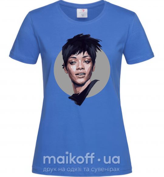 Жіноча футболка Рианна портрет Яскраво-синій фото