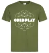 Мужская футболка Coldplay white logo Оливковый фото