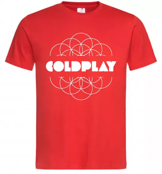 Мужская футболка Coldplay white logo Красный фото