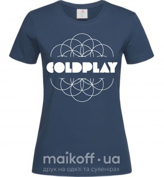 Жіноча футболка Coldplay white logo Темно-синій фото