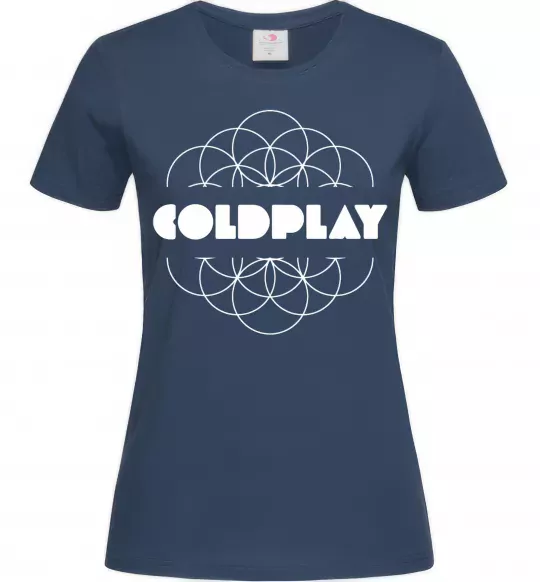 Жіноча футболка Coldplay white logo Темно-синій фото