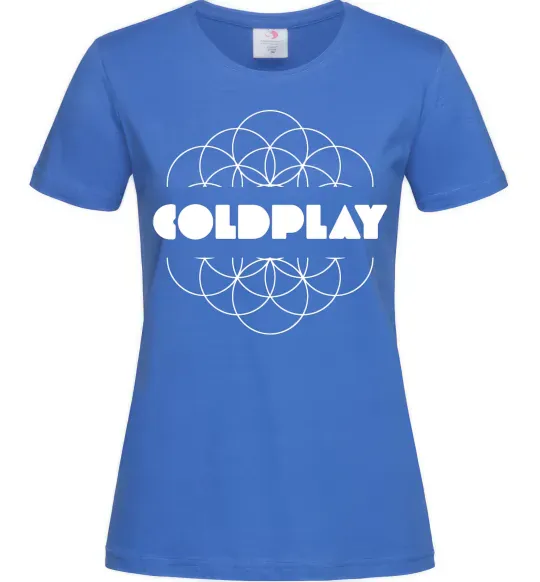 Жіноча футболка Coldplay white logo Яскраво-синій фото